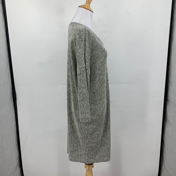 Pure Jill Dress Womens PM Medium Petite Black White Long Sleeve Linen Blend - Picture 5 of 13